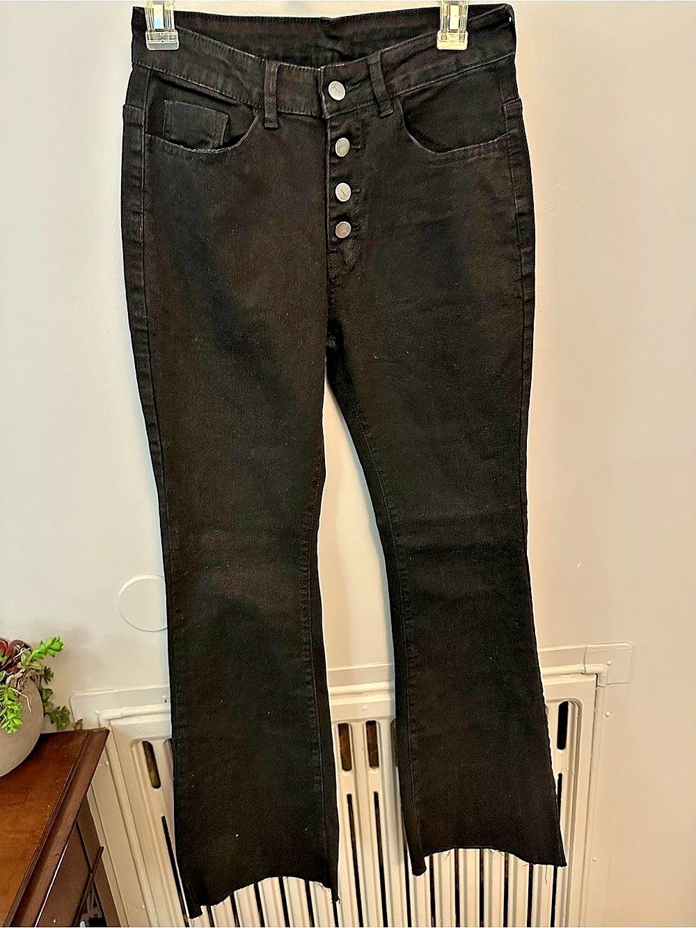 Kunmi Flared Black Jeans Size 4, Inseam 29”